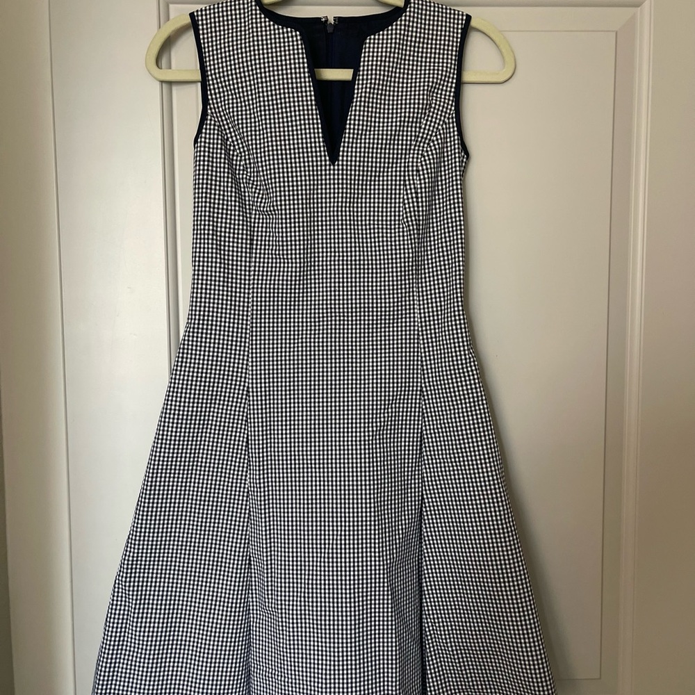 Brook’s Brother’s Women’s Elegant Navy and White Checkered Dress